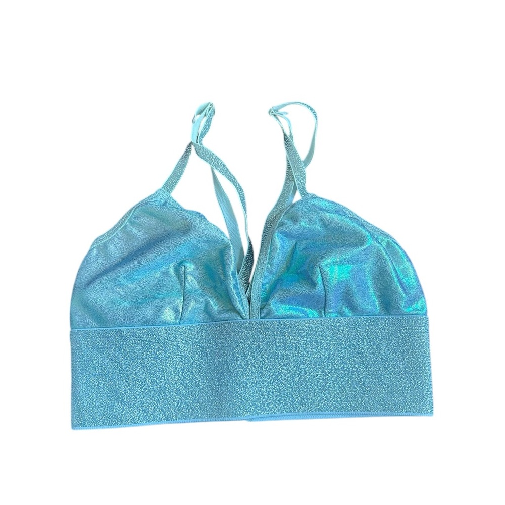 Cute Booty Lounge Iridescent Blue Sports Bra